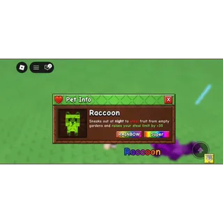 Rainbow Raccoon Grow a Garden 2 