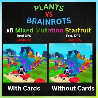 x5 Mixed Mutation Starfruit - Plants Vs Brainrots