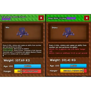x2 Collosal Mimic Octopus 100+kg (No Age Break)
