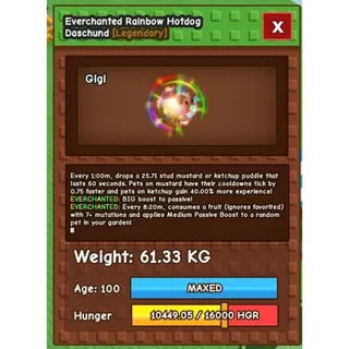 Rainbow Hotdog Daschund Everchanted 60+kg