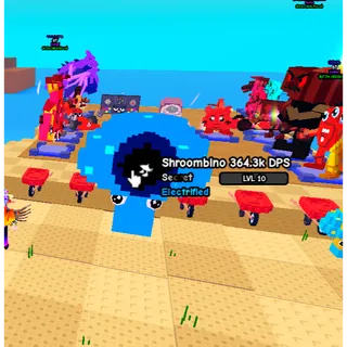 728.7k DMG| 364.3k DPS Huge Electrified Shroombino - Plants Vs Brainrots