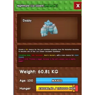 Huge Nightmare Ice Golem 60kg+ NEW PET🧿FAST DELIVERY🧿