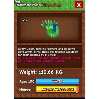 NIGHTMARE PEACOCK 110+kg max 15 seconds without toy🧿 FAST DELIVERY🧿