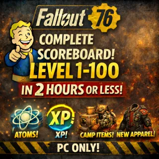 Fallout 76 PC Scoreboard 1-100 Level Boosting Finish Scoreboard Fast