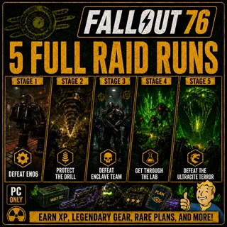 FALLOUT 76 PC X5 FULL RAID RUNS!