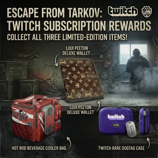 Escape from Tarkov 🟪3 items🟪 Subscription Drops HOT ROD" BAG ➕ "LOUI PEETON" WALLET ➕ "TWITCH" TOKEN CASE ⚡️ AUTO-DISCHARGE ⚡️