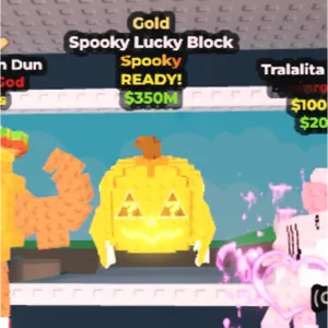 gold spooky lucky block