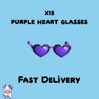 x18 Purple Heart Glasses