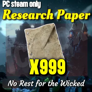 Research Paper X999 | No Rest for the Wicked