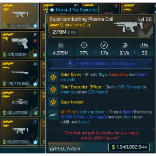 Borderlands 4 Modded Superconducting Plasma Coil