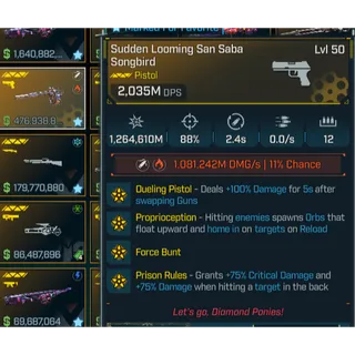 Borderlands 4 Modded Sudden Looming San Saba Songbird