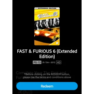 Fast & Furious 6 (Extended Edition)  | MA | HD