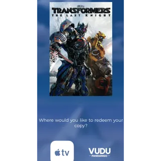 Transformers: The Last Knight | Vudu or ITunes