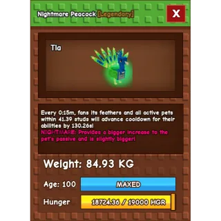 Nightmare Peacock 84.93 KG 15s CD ( NO TOY )