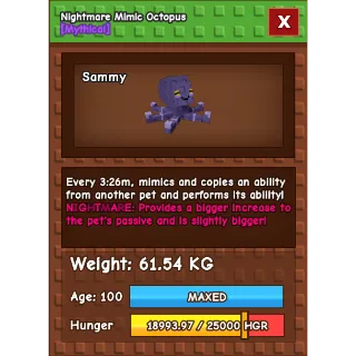 NIGHTMARE Mimic 61 KG / AGE : 100