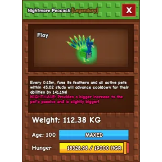 Nightmare Peacock 112.38 KG 15s CD ( NO TOY )