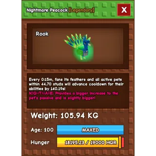 Nightmare Peacock 105.94 KG 15s CD ( NO TOY )