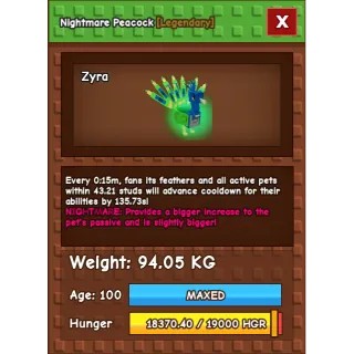 Nightmare Peacock 94.05 KG 15s CD ( NO TOY )