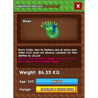 Nightmare Peacock 86.35 KG 15s CD ( NO TOY )