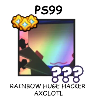 Rainbow Huge Hacker Axolotl
