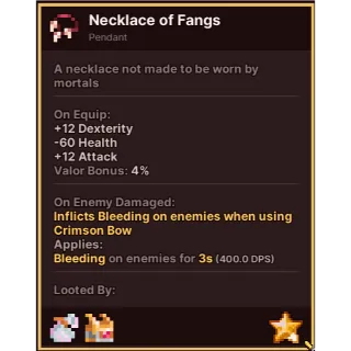 Necklace of Fangs - Pixel Quest