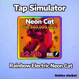 Rainbow Electric Neon Cat - Tap Simulator