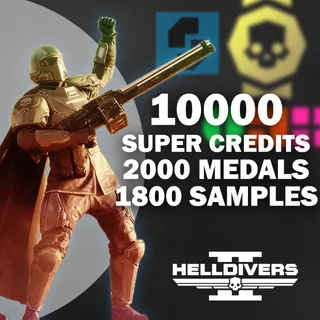 10000 Super Credits | 2000 Medals & 2400 Samples Bonus | HELLDIVERS 2