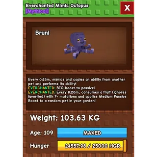 EVERCHANTED GODLY MIMIC OCTOPUS | 103KG | 0:15 CD| GROW A GARDEN
