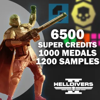 6500 Super Credits | 1000 Medals & 1200 Samples Bonus | HELLDIVERS 2