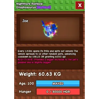 RAINBOW HATCHED RBH DILOPHOSAURUS GROW A GARDEN 