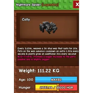 COLOSSAL GODLY NIGHTMARE SPIDER 111KG | BEST PRICE