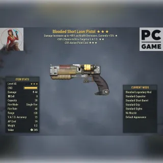 B/50Hit/25AP Laser Pistol