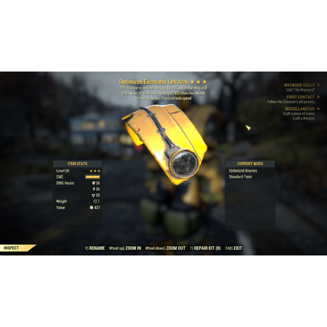 Apparel | Uny Sentinel Excavator - Fallout 76 Game Items - Gameflip