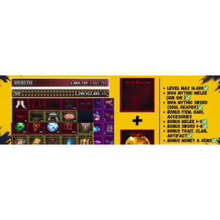 ACCOUNT LEVEL MAX + MYTHIC SWORD + MYTHIC MELEE | SAILOR PIECE