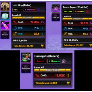 3 MONARCH /Brolzi Super/ Horsegirl/ Lich King 🕸Account Level 51 🕸