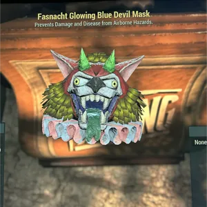Glowing Blue Devil Mask