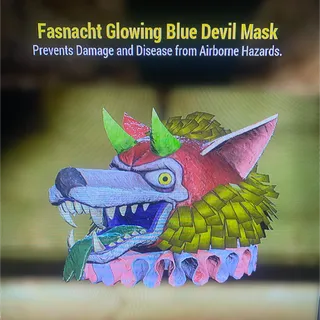 Glowing Blue Devil Mask