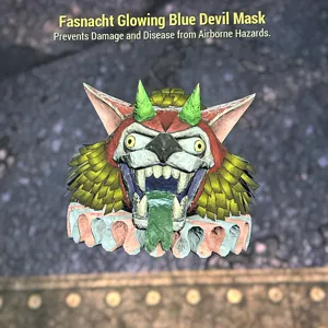 Glowing Blue Devil Mask