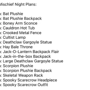 All Mischief Night Plans