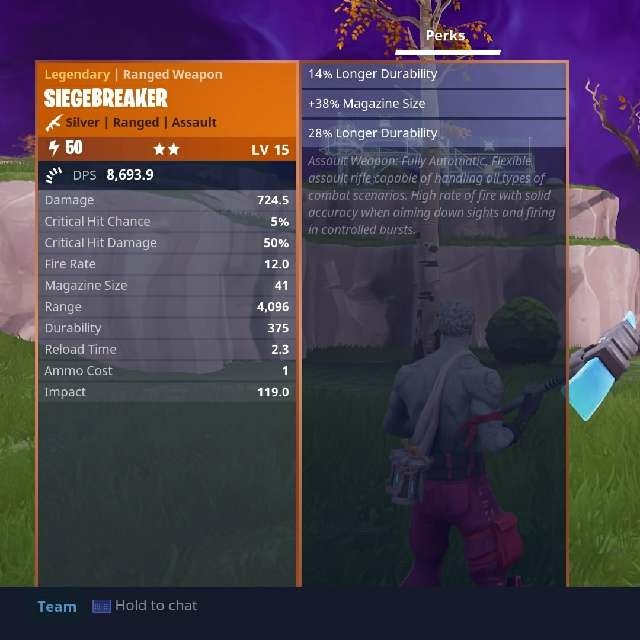 Gold Scar Fortnite Save The World Pc And Ps4 Legendary Weapon 50 Siegebreaker Ot Gameflip