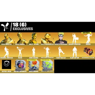 Fortnite Game Account (240 skins + 4x GOLD SKINS + Naruto Uzumaki + Ryu + Lara Croft + More!)