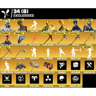 Fortnite Game Account (132 Skins + TRAVIS SCOTT + ROGUE SPIDER KNIGHT + OG STW + TAKE THE L + MORE)