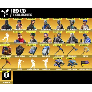 Fortnite Game Account (80 Skins + Black Knight + The Reaper + Twitch prime pack + More)