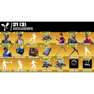 Fortnite Game Account (77 Skins + Elite Agent + Fishstick (worldcup) + Rogue agent + Mako + Take the L + More)