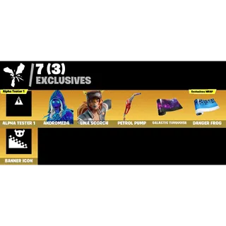 Fortnite Game Account (227 skins + ALPHA TESTER ONE BANNER + 17.4K VBUCKS + MORE)