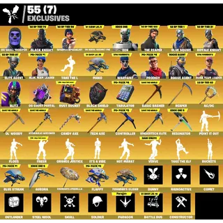Fortnite Game Account (154 skins + OG Skull Trooper + OG AA1 + Black Knight + MORE)