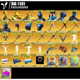 Fortnite Game Account (115 Skins + Gold Midas + Gold Brutus + Lara Croft + PS+ Pack Skins + Rage Emote + More)