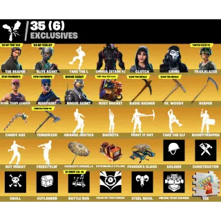 Fortnite Game Account (172 Skins + The Reaper + OG STW + Rogue agent + Omega Stage 5 + EEE SPRAY (INSANELY RARE) + More)