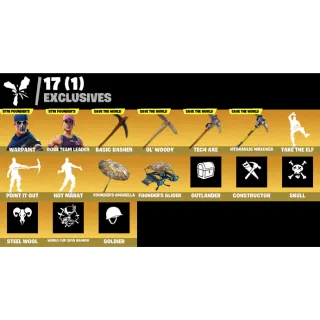 Fortnite Game Account (63 Skins + OG STW + Rox + Aura + Point it out emote + More)