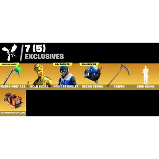 Fortnite Game Account (26 skins + Gold Midas + Point Patroller + Deadpool + Merry Mint Axe + Reaper Axe + More)